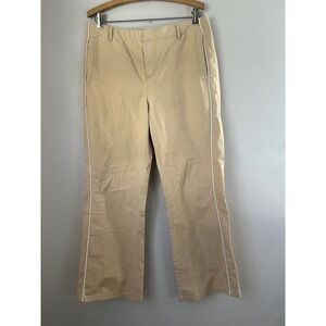 Y2K BDG Women's Tan Wide Leg Pants with White Piping Size 10 Retro Sreetwear
